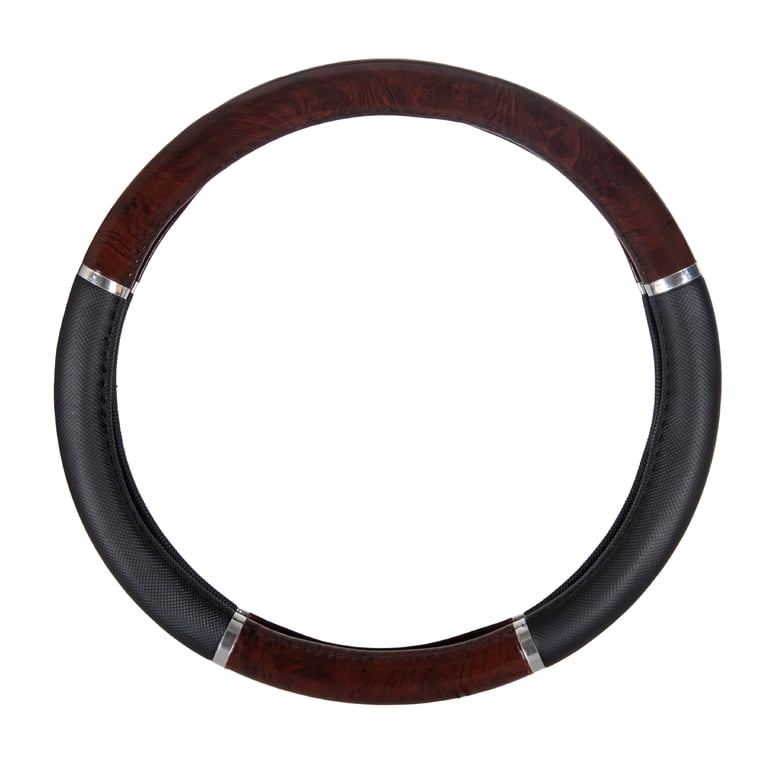 BDK Dark Wood Grain Steering Wheel Cover, 15 Inch photo 6