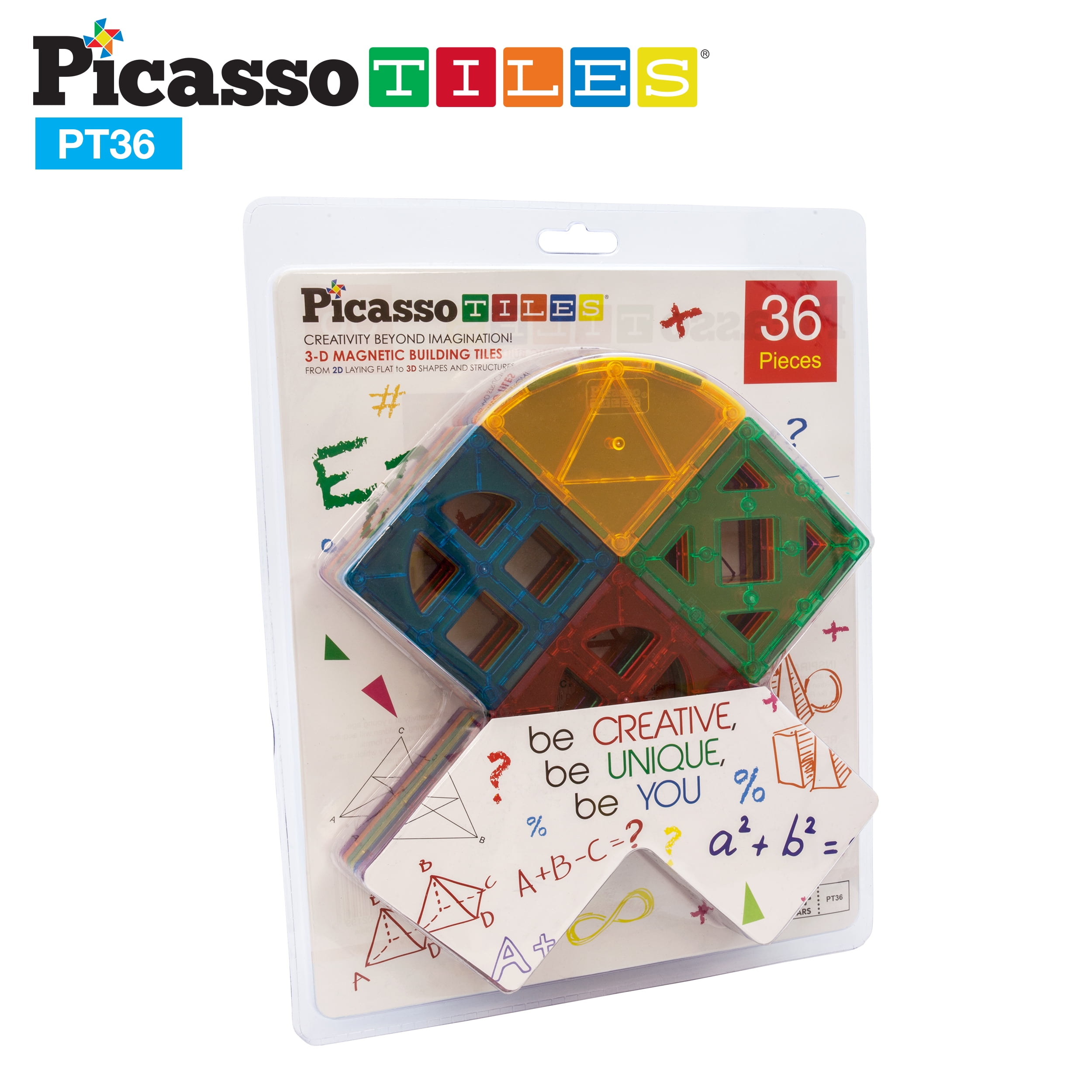 PicassoTiles 36 Piece Magnetic Building Block Quarter Round and Window Set Magne 