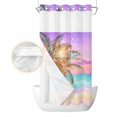 thumbnail image 2 of Coastal No Hook Shower Curtain Waterproof, Bathroom Curtains with Snap in Liners and See Through Top Window, Ocean Palm Tree Summer Beach Purple Blue Hotel Style Bathtub Curtains Shower 36"Wx72"L, 2 of 8