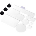 thumbnail image 1 of 16 Pieces Set Transparent Acrylic Stamp Blocks Handle Block Tools with Suckers for DIY Scrapbooking Journal Diary Card Making Photo Album Decoration, 1 of 1