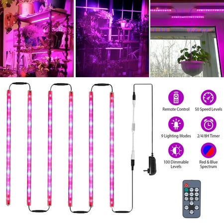 

Plant Grow Light Strips iMounTEK Red Blue Spectrum Plant Growing Lamp Bar with 6 Strips 180 LEDs 9 Modes