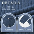 thumbnail image 6 of TEMOFON Plus Size Cardigan Sweaters for Women Plus Size Buttons Down with Pocket Long Sleeve Ladies Cardigan Outerwear Fall Coat Winter Clothes Blue XL, 6 of 10