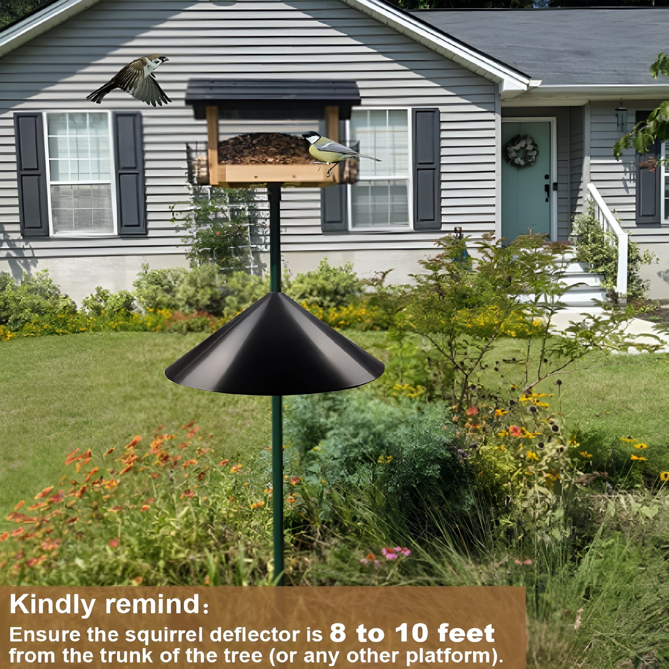 XIBUFE Squirrel Baffle for Bird Feeder Pole,Outside Pole Mount Bird House Guard for Outdoor Shepherd'S Hook,19 Inch Diameter,2 Packs