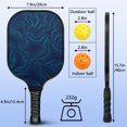 thumbnail image 4 of Pickleball Paddles Set Of 2, Fiberglass Surface, Adventure Map Print, 4 Balls & Bag, 4 of 5