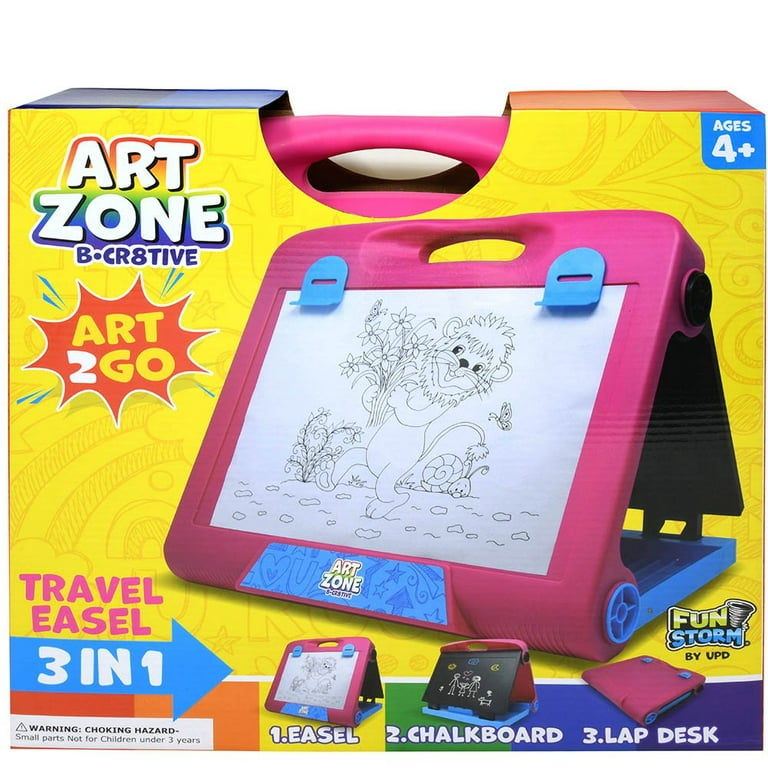 Portable Desktop Tabletop easel for kids, 2 Sided Dry Erase Chalkboard &  White Board, Dry Erase Easel for Kids, Art Easel set for Toddler & Kids 3 4  5