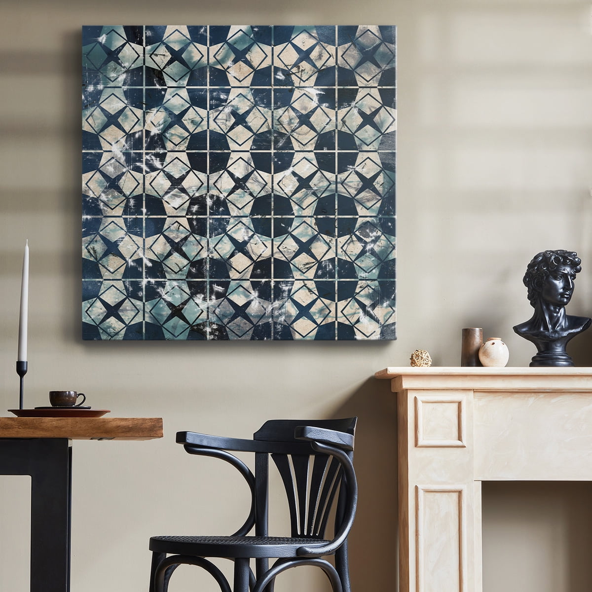 Wexford Home Tile-Dye IX-Premium Gallery Wrapped Canvas, 32" x 32" - Ready to Hang