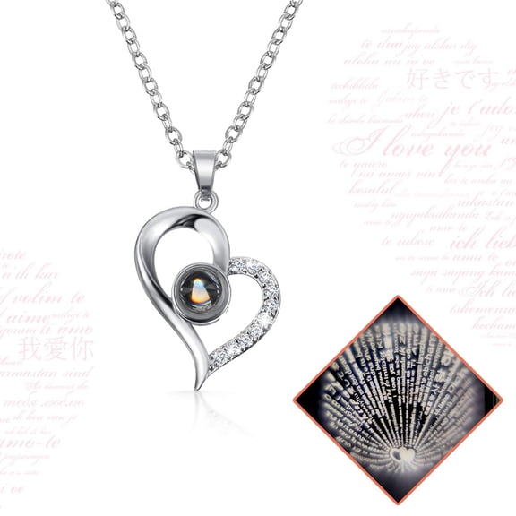 NICKSUN Preserved Rose with Necklace Heart I Love You in 100 Languages Birthday Gift for Her Mom Girlfriend Wife Grandma Romantic Anniversary Mother's Day Gift Box for Women