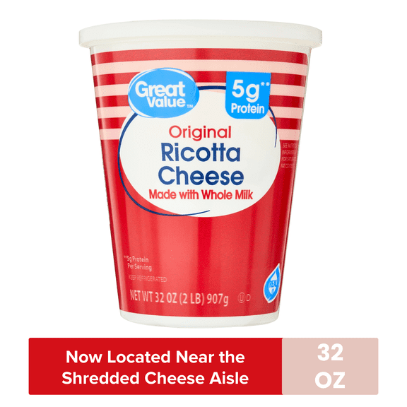 Great Value Original Ricotta Cheese, 32 oz Tub