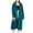 Green, variant on qolati Women Plush Long Robe Fuzzy Fleece Zip Up Hooded Bathrobe Sleepwear Winter Soft Nightgown Spa Party Robe with Belt Loungewear