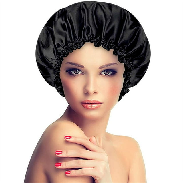 Bonnet de Nuit en Satin Double Couche Élastique Doux pour Femme
