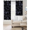 thumbnail image 2 of Farmhouse Country Blackout Curtains for Bedroom/Living Room, Thermal Insulated Kitchen Curtains, Vintage Black French Garden Horse Swan Grommet Darkening Window Treatment Drapes 27.5"x39"x2, 2 of 8