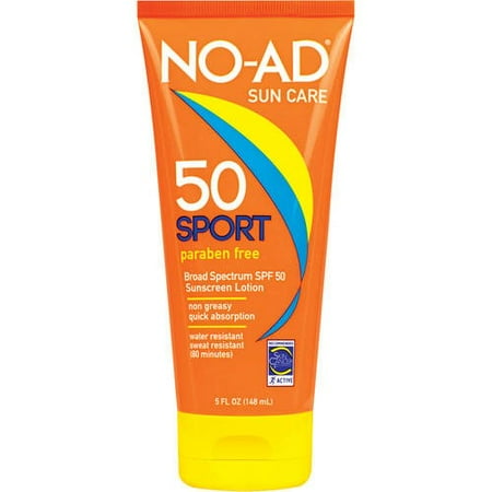 (2 pack) (2 pack) No-Ad Sun Care Sport Broad Spectrum SPF 50 Sunscreen Lotion, 5 fl oz