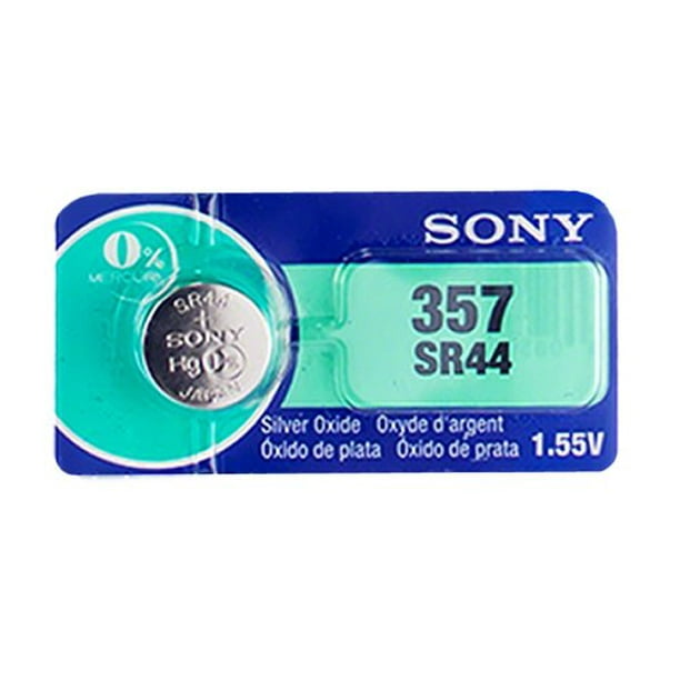 Sony 357 (SR44) 1.55V Silver Oxide 0Hg Mercury Free Watch Battery (2