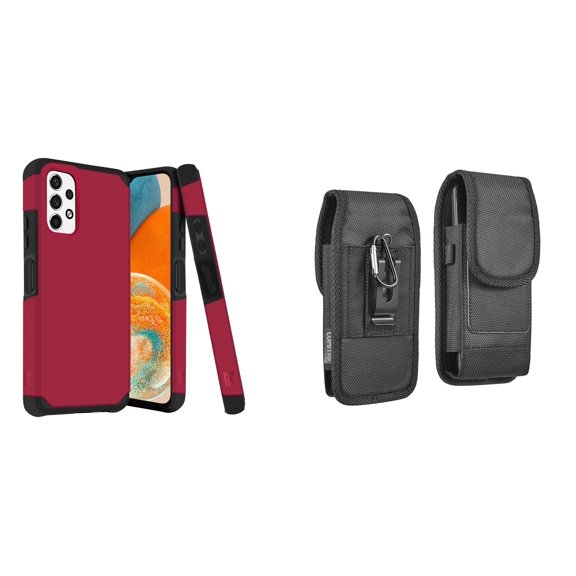 MK Armor Case for Samsung Galaxy A23 5G and Belt Holster Pouch - Magenta