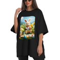 thumbnail image 4 of Plus Size Shirt for Women Oversized Black Tops for Women Short Sleeves Shirt for Women Easter T Shirt Crewneck Shirt for Women M, 4 of 5