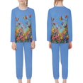 thumbnail image 4 of DISNIMO Blue Dragonflies Flower Pajama Set for Kids Girls Pajamas Size 3-4 Sets Long Sleeve Pjs for Toddler Boys Sleepwear Set for Kids 2 Piece Pj Sleepwear for Girls Crewneck, 4 of 7