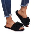 thumbnail image 4 of Willtoo Plush Open-Toe Slippers for Women with Bow, Winter Warm Soft Non-Slip Indoor Slides, Breathable Casual House Slippers, 4 of 6