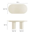 thumbnail image 3 of Modway Caspian 72" Oval Concrete Dining Table in White, 3 of 10