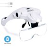 Hands Free Headband Magnifying Glass, USB Charging Head Magnifier with LED Light Jewelry Craft Watch Hobby 5 Lenses 1.0X 1.5X 2.0X 2.5X 3.5X (Upgraded Version)