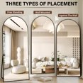 thumbnail image 4 of GRAHMCY 64"x 21" Arched Full Length Mirror Full Body Floor Mirrors, Black, 4 of 6