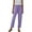 Purple, variant on Womens Pants Solid Color with Pocket Elastic Waist Ninth Pants Lightweight Black Womens Trousers L