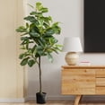 thumbnail image 4 of Fiddle Leaf Fig Tree (2Pack) - Artificial Trees for Home Decor Indoor, Faux Fiddle Leaf Fig Tree, Large Artificial Plants Indoor, Fake Tree Indoor, Fiddle Leaf Fig Tree Artificial Tree - 5 feet, 4 of 6