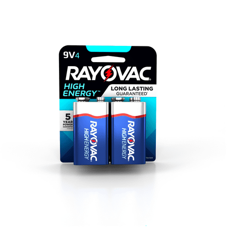 Rayovac High Energy Alkaline, 9V Batteries, 4-Pack