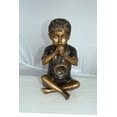 thumbnail image 3 of Nifao Boy Playing Flute Outdoor Fountain Statue, Bronze Garden Water Feature Sculpture for Patio & Yard – Outdoor Garden Decor Sculpture, 7"L x 11"W x 14"H, 3 of 13