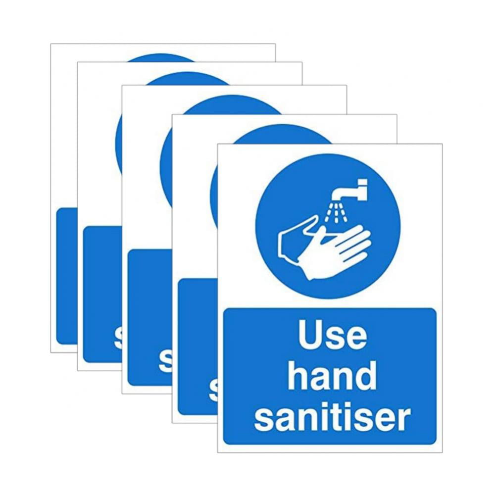 Virus Hygiene Plastic Board STOP Please Sanitise Your hands Vinyl Stickers 