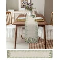 thumbnail image 3 of Pastoral Watercolor Leaves on Linen Table Runner-70 Inch Long Summer Botanical Table Runners Linen Burlap Tablerunner for Kitchen Dining Room Holiday Party, 3 of 9