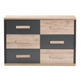 thumbnail image 4 of Baxton Studio Pandora 6 Tiroirs Double Commode en Gris et Chêne Brun, 4 of 9