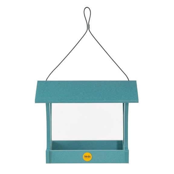 Birds Choice Green Solutions Fly-Thru Recycled Poly Lumber Bird Feeder, Lake Blue