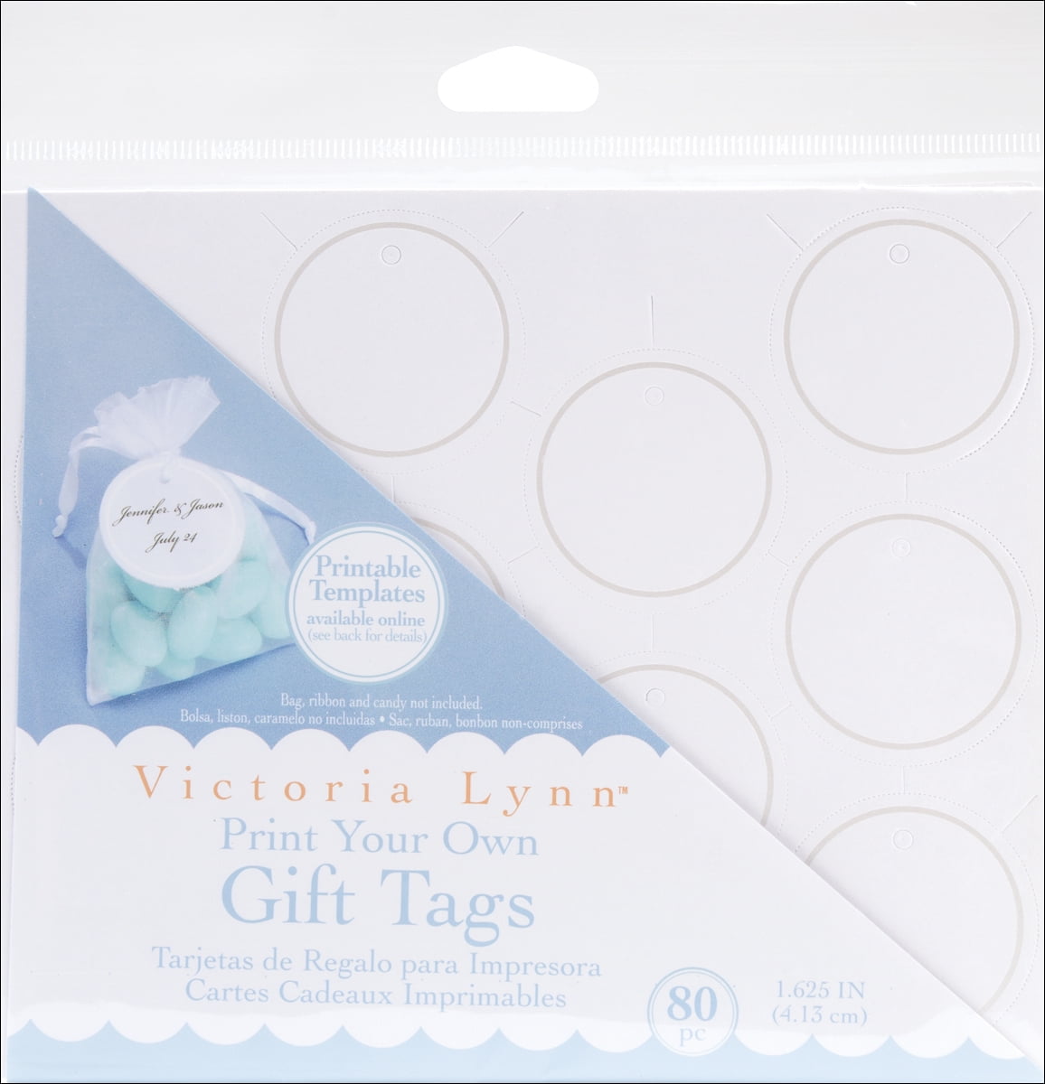 print your own gift tags 1 625 80 pkg white round with pearl accent