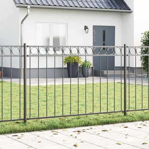vidaXL Garden Fence Gray Steel