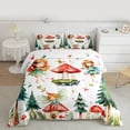 thumbnail image 2 of jejeloiu Fairy Tale Elf Bedding Comforter Set,Red Mushroom Twin Comforter Sets,Green Tropical Botaniocal Pine Bedding Set For Girl,Microfiber Bedroom Decor Reversible,2 Pieces, 2 of 8