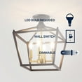 thumbnail image 4 of JONATHAN Y Plains Mini Lantern 12" 4-Light Iron Modern Farmhouse Pagoda LED Semi Flush Mount Lantern, Oil Rubbed Bronze/Brass Gold, JYL7610G, 4 of 9