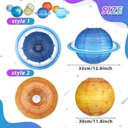 Naler 8 Pcs Planet Paper Lanterns, 12 Outer Space Party Decorations, Solar System Planets Lantern for Kids Space Theme Party Birthday Room Decorations
