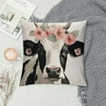 thumbnail image 2 of Lovely Cow Throw Pillow Covers  Black White Cow with Floral Farmhouse Pillow Cover Hidden Zipper Cute Animal Pillowcase Square Outdoor Cushion Cover for Sofa Couch(Cow), 2 of 5