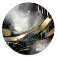 thumbnail image 2 of Designart "Abstract Marble Shapes and Lines II" Abstract Marble Metal Round Wall Decor, 2 of 5