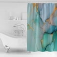 thumbnail image 2 of Marble Abstract Shower Curtain Set ，Waterproof Fabric Shower Curtains Modern Teal Green Gold Textured Stone Shower Curtains for Bathroom,Bathroom Decor 60"x72", 2 of 6
