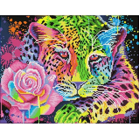 Diamond Dotz Neon Rainbow Leopard Diamond Painting Kits for Adults - Diamond Art Kits a Relaxing Creative Craft Kit with Dotz Gems