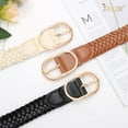thumbnail image 7 of Women's Skinny Leather Braided Belt, Hand-Woven Thin Belt with Gold Buckle for Women for Jeans Pants Dresses, 7 of 7