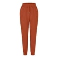 thumbnail image 4 of UJNDER Women's Multicolor Washed Casual Pants Thread Elastic Waist with Pocket Trousers Orange XXXL, 4 of 5