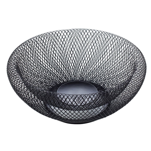 Cesta decorativa de malla de doble pared Bewildely Soporte de cocina negro 25.5x13x10.5cm