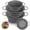 Gray, variant on 3 Pack Collapsible Colander with Strainer Bowl Set, 11 & 13 In Silicone Colanders for Kitchen, Heat-Resistant Strainer