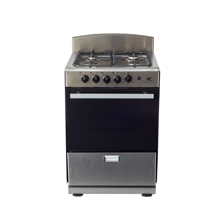 Magnificent Chef - Free Delivery - 24" Stainless Steel Gas Stove with 3.0 CFT Oven Capacity -Sealed Burners, 1 Ultra-Fast, 3 Fast – Easy to Clean, Iron Grates, Cool Knobs 2-year Warranty.