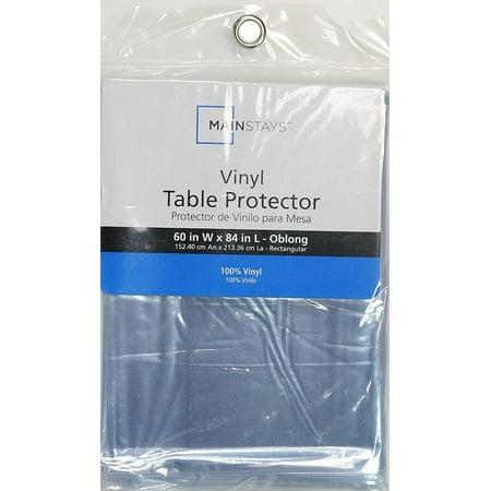 Mainstays Vinyl Protector Tablecloth Protector, Clear, 60"W x 84"L