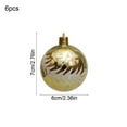 thumbnail image 3 of HomeDM 6Pcs Christmas Balls 6cm/2.36" Hanging Xmas Balls Ornaments Shatterproof Plastic Pendant for Christmas Tree Garland Decorative Balls Wedding Holiday Party Home Decor Gold, 3 of 6