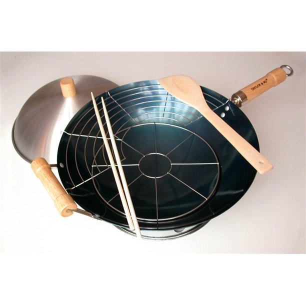 7 Pc 14 in. Round Bottom Wok Set