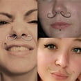 thumbnail image 7 of 14G Mustache Septum Ring Steel Nose Piercing Jewelry Hanger Statement Piece for Expressive Style, 7 of 7